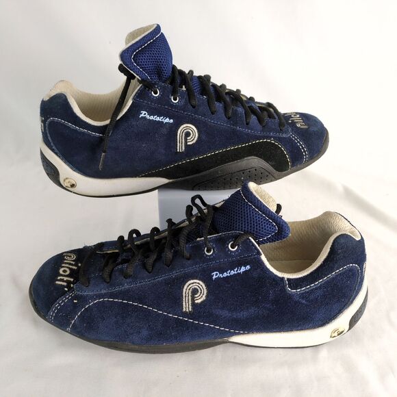 Piloti Prototipo Navy Suede Men's 8 Driving Shoes Sneakers Leather Motorsport - Picture 1 of 10